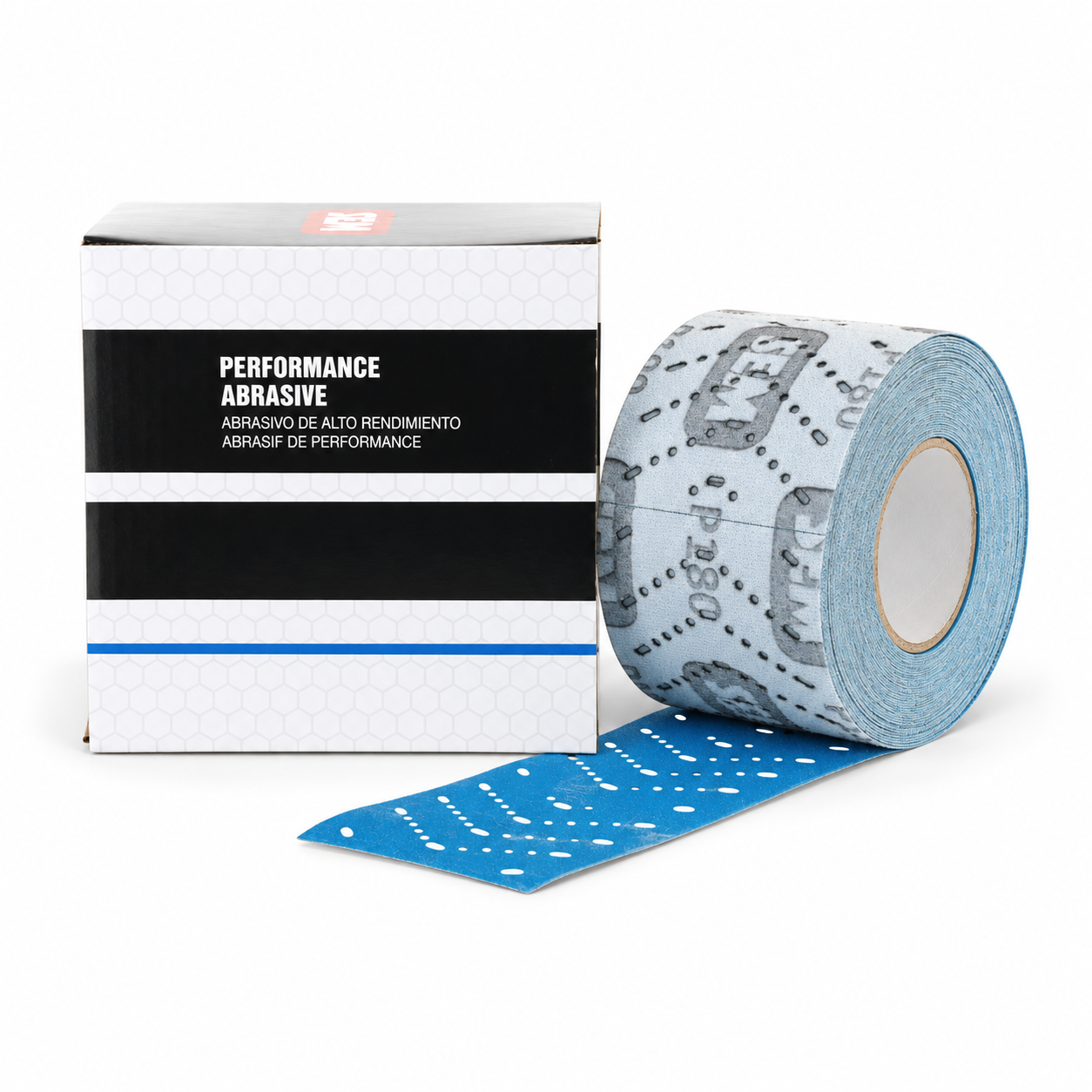 ROLLO DE LIJA EN TIRAS PERFORADAS AZUL SEM